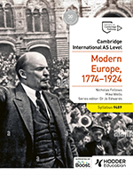Front cover of Hodder Education Cambridge International AS Level History: Modern Europe 1774-1924 Student’s Book